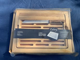 2 piece bread board with 8" knife
