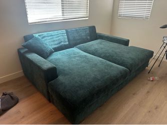 Joybird Anton Daybed in Teal Couch Chaise Lounge