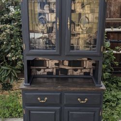 China Hutch – Black Noir & Walnut | Elegant, Unique + Free Local Delivery!