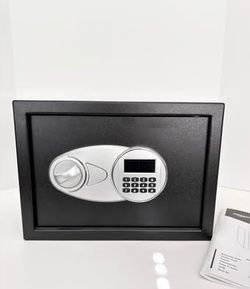 Steel Security Safe Lock Box with Electronic Keypad 0.5 Cubic Ft with Removable Shelf