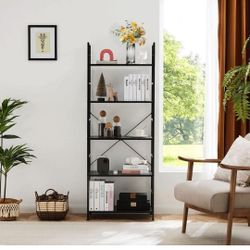 Bookshelf Rack With Metal Frame For Living Room Office 