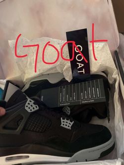 Size 9 Black Canvas Jordan 4’s