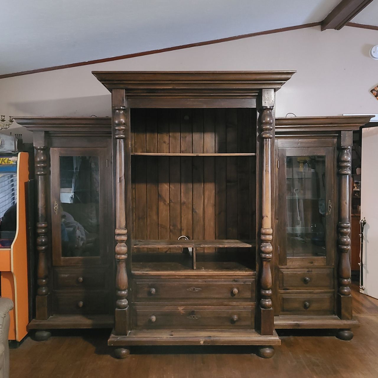 Large Wooden Entertainment Center