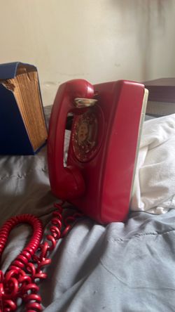 Red wall rotary phone