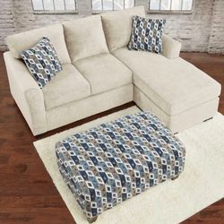 New Neo Living Noah 2- Piece Sofa Sectional with Reversible Chaise, and Ottoman 