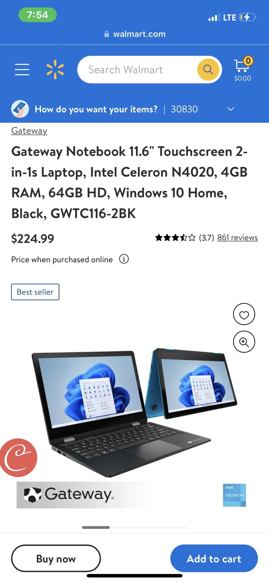 Brand New Gateway GWTC116 2bk Touchscreen