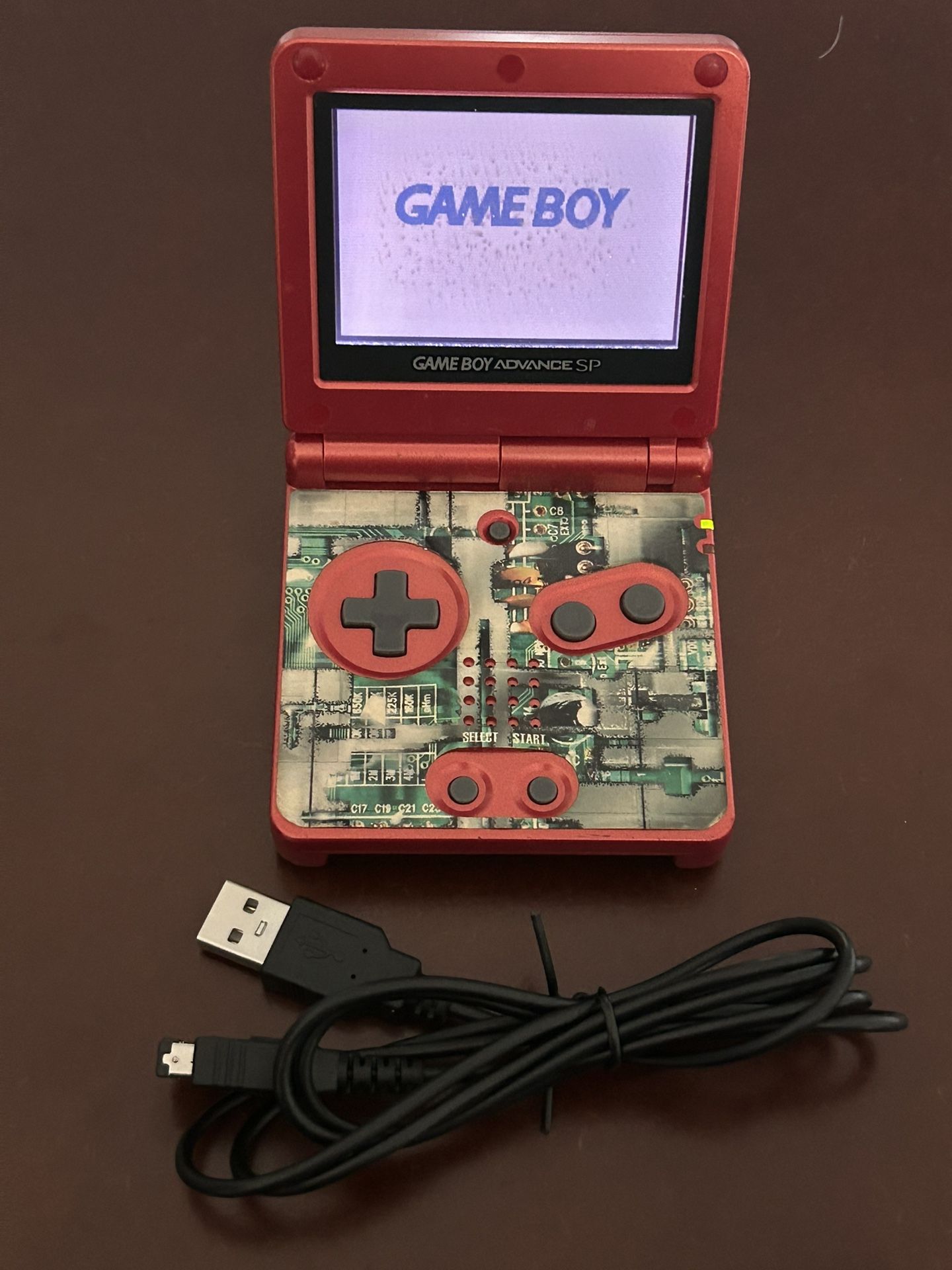 Nintendo GameBoy Advance SP #AGS-001 GBA FLAME RED CONSOLE. NEW BATTERY & CHARGING CHORD!!!😎