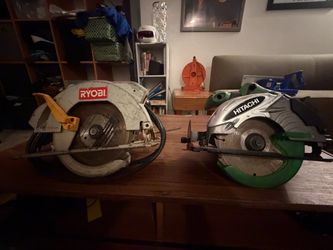 Ryobi Corded and Hitachi cordless circular saw