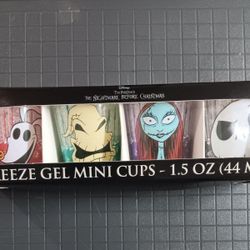 DISNEY NIGHTMARE BEFORE CHRISTMAS | FACES | FREEZE GEL MINI CUPS | SET OF 4