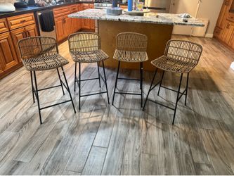 Wicker Bar Stools (set of 4)