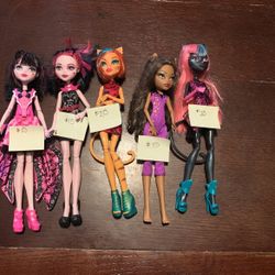 5 Monster Highly Dolls $85 All