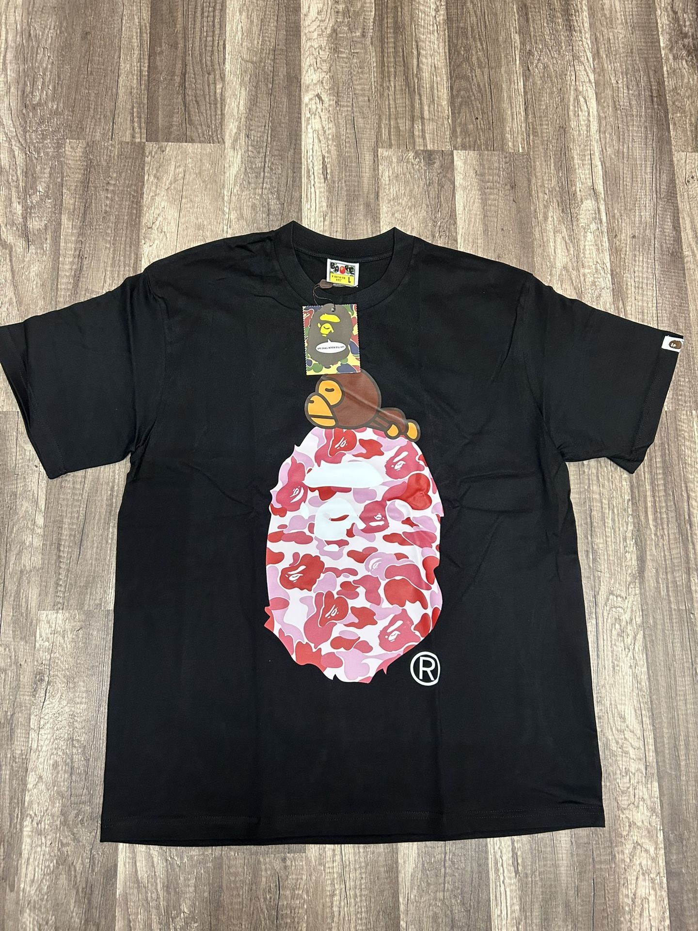 Bape ABC Camo Milo On Big Ape Tee Black/pink Large