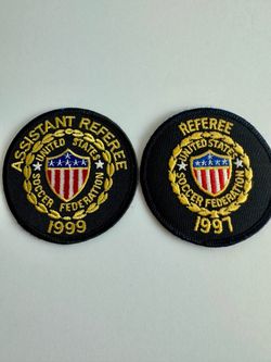 USSF Vintage Soccer Referee Patch 1(contact info removed) Assistant Referee Lot USA Shield