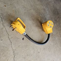 30 Amp to 50 Amp RV Adapter Cord, 12 Inch. "Dogbone"