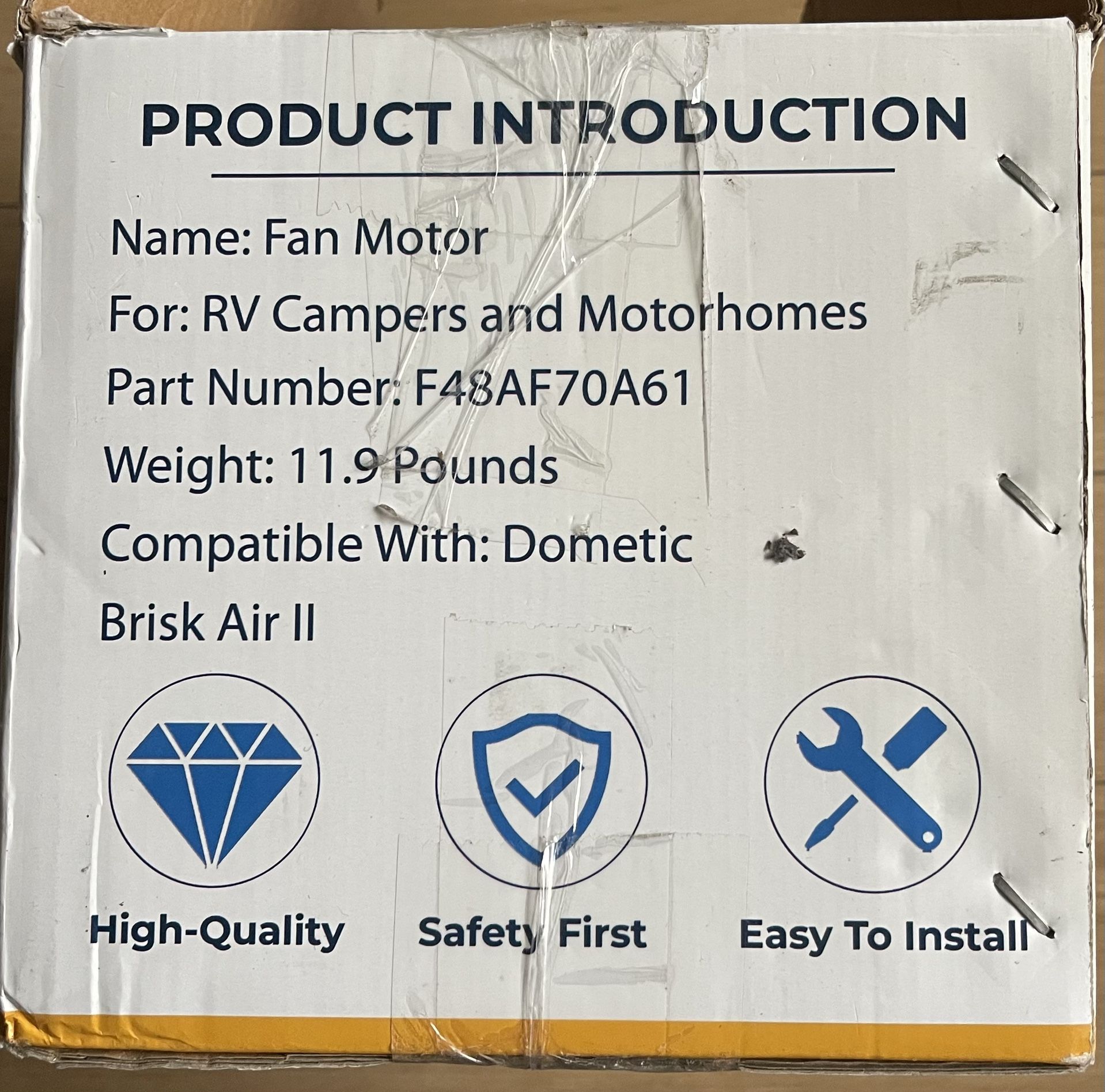 Dometic Atwood (contact info removed).005 Brisk AIR 2 genteq F48AF70A61 Duo-Therm II Fan Motor, OEM Replacement 1/5 HP, 115V, 3.3A, 1585RPM, 3 Speed