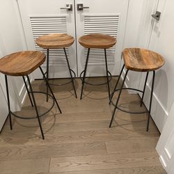 Set of 4 West Elm Alden Counter Stools