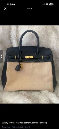 Vintage genuine Italian leather Birkin inspired handbag