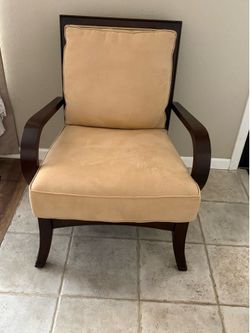 Tan Suede Accent Chair