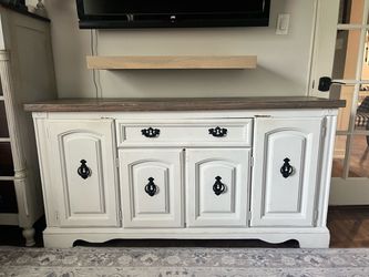 White Farmhouse Buffet Sideboard Cabinet