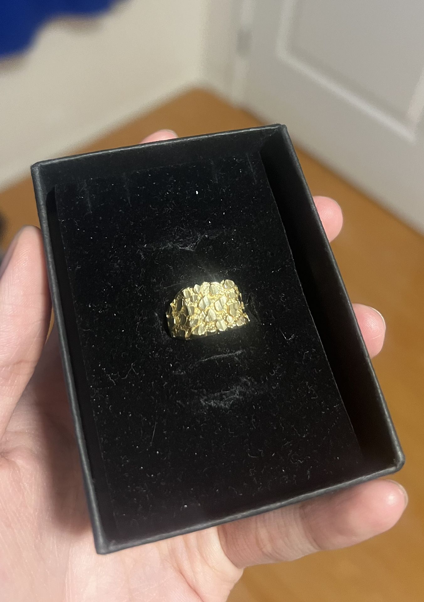10K Gold Square Nugget Ring