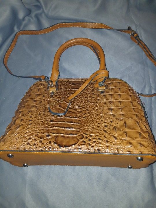Brown Croc Skin Purse