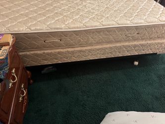 Full sized mattress and box spring with frame