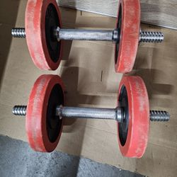 2 Adjustable Dumbbell Set With Rubber Pads (Excellent Condition)