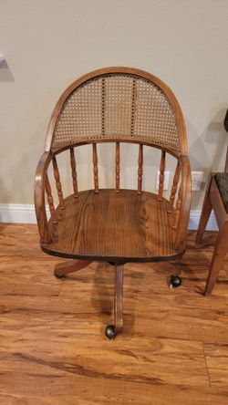 Vintage Winners Oak & Cane back banker's chair