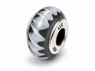 Pandora Retired Black Murano Glass Zig-Zag Bead - 790601 Guaranteed Authentic