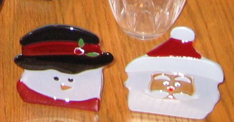 Partylite NIB Santa & snowman tealight pair