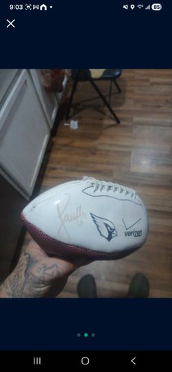 Signed Football By 3 Cardinals