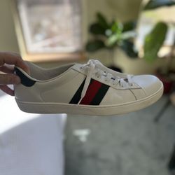 Used 100% Authentic Mens Gucci Ace Leather Low Top Sneakers US Shoe Size 14 - MADE IN ITALY