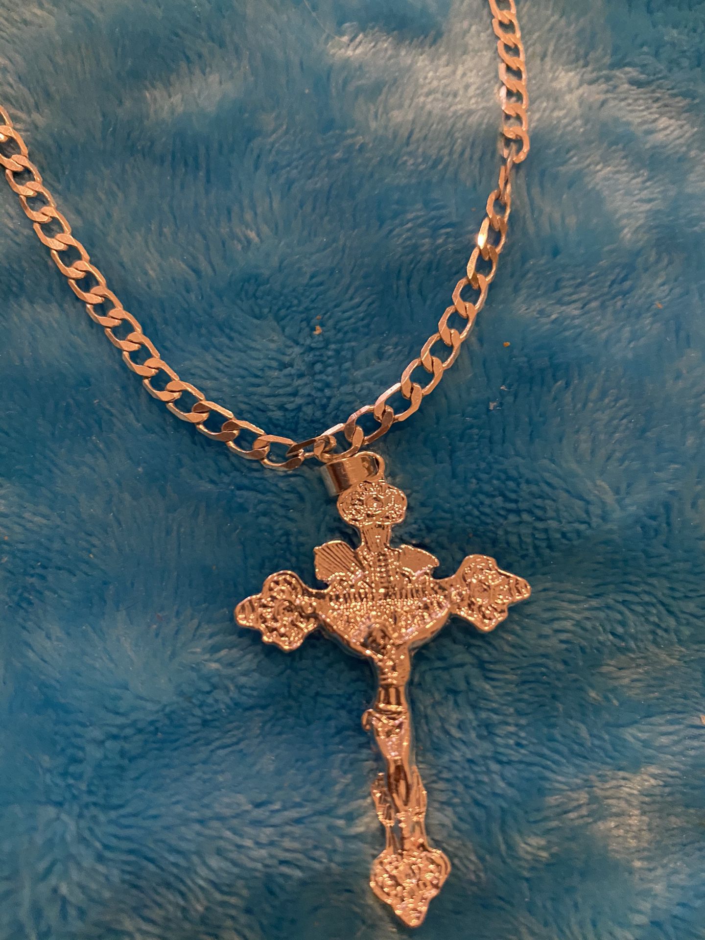Brand New 925 Sterling Silver Cross Religious Chain Necklace 