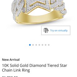 10kt Star Diamond Ring 3/4 Diamond