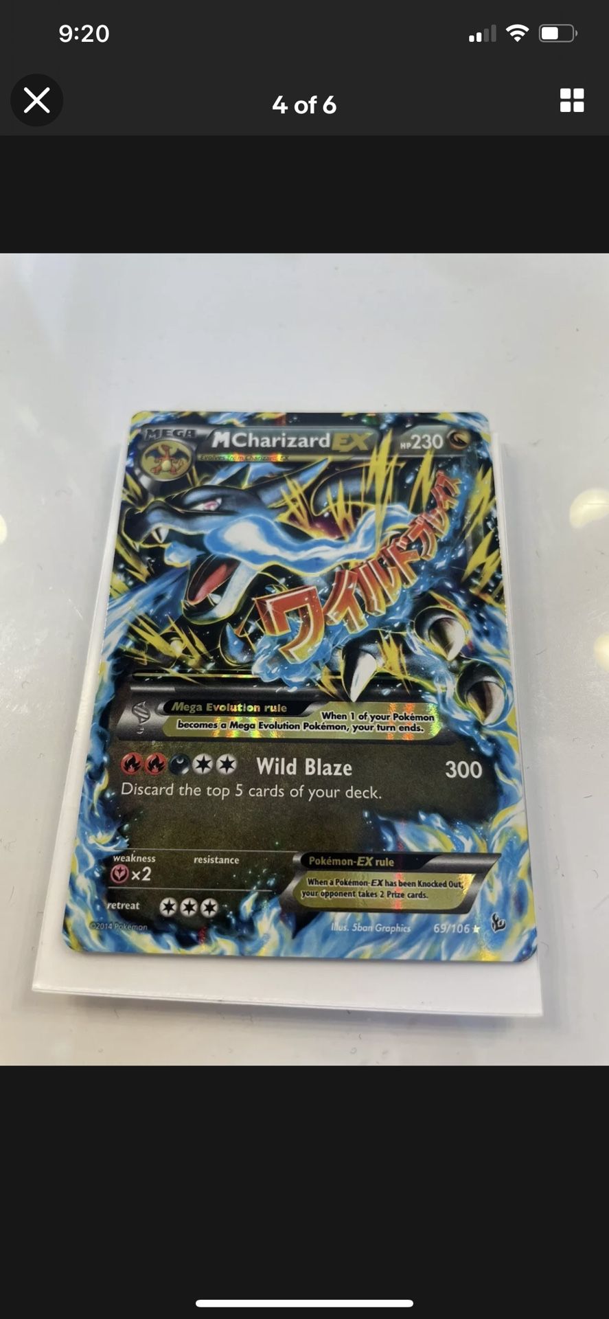 Mega Charizard X EX - 69/106 - Ultra Rare XY Lightly played Flashfire MINT NEW