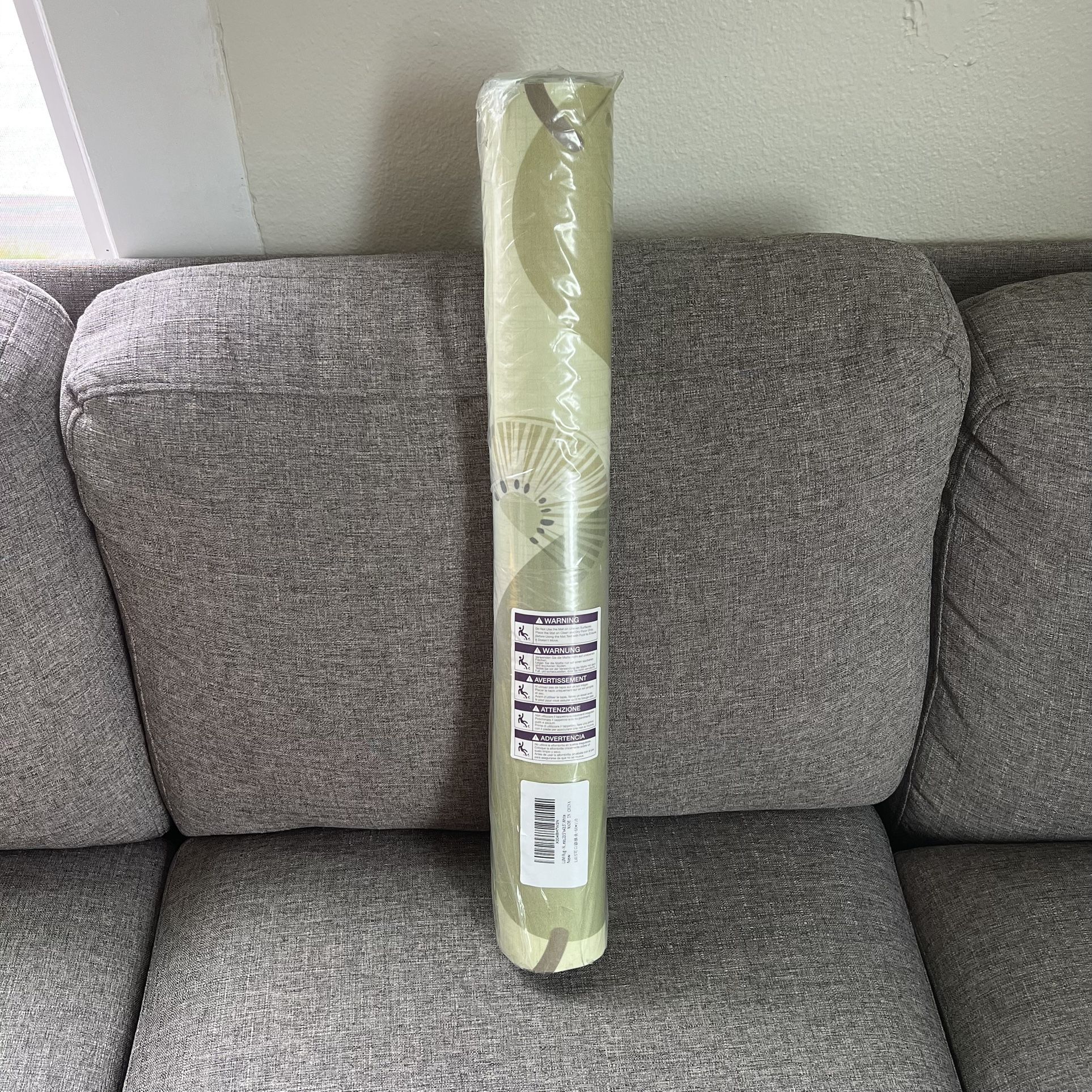 LUMI Ultra Thin Green Bath Mat, 24"x44", Non-Slip Rubber