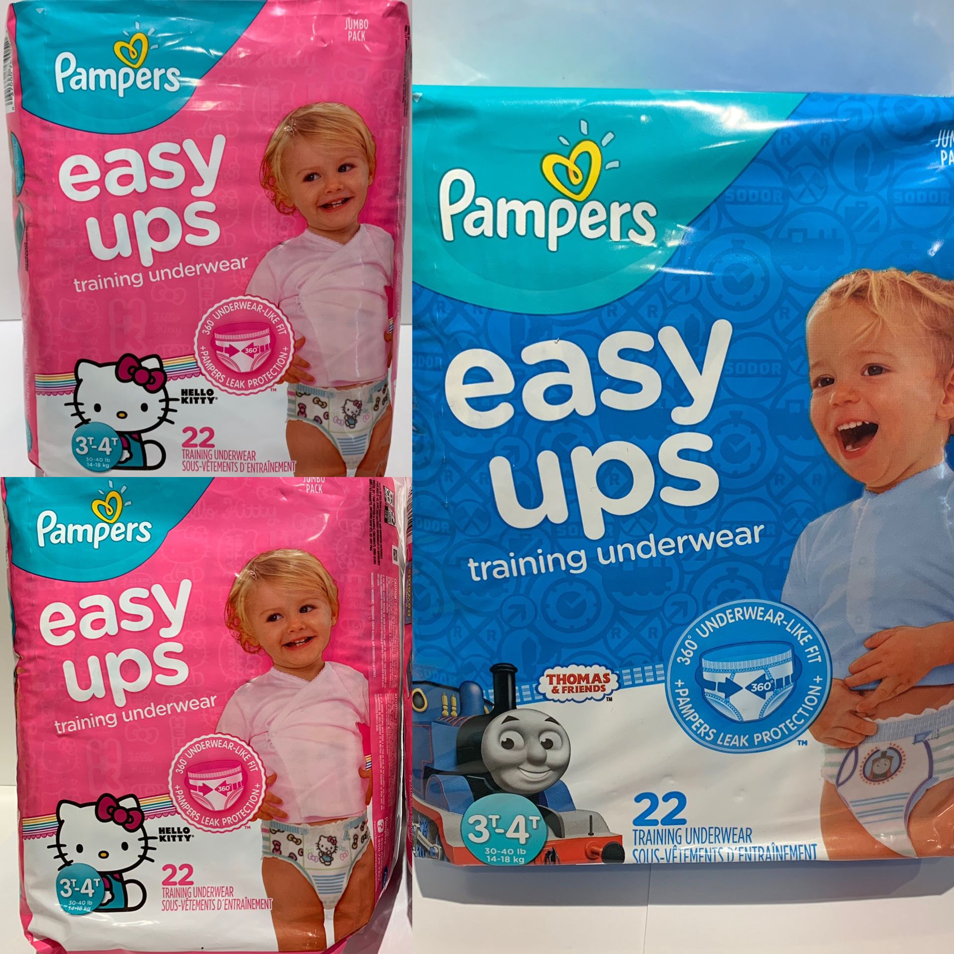 *NEW* Pampers 2 GIRL & 1 BOY Easy Ups Training Underwear, 22 count