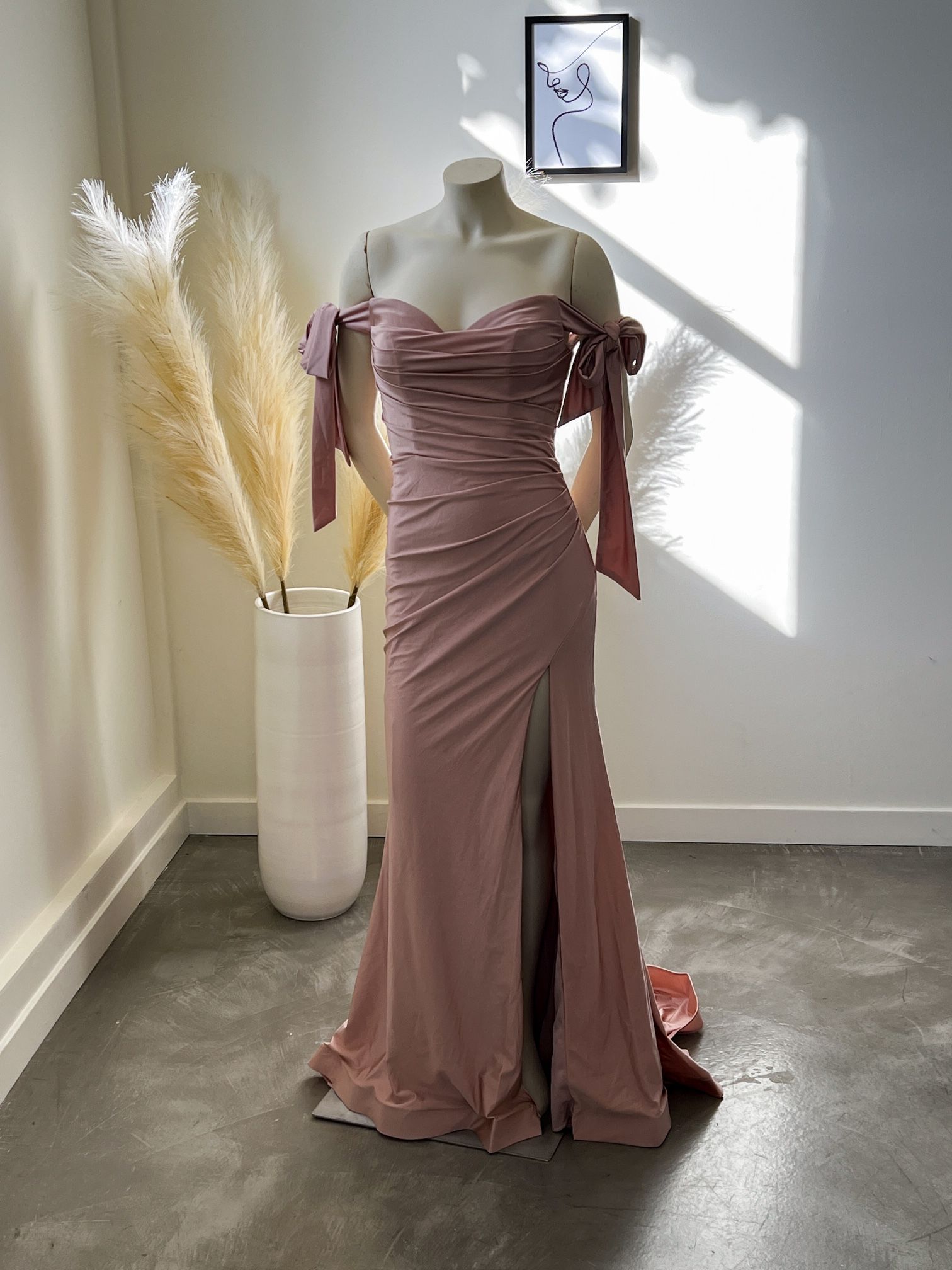 Cinderella Divine Fitted Off Shoulder Gown CD943