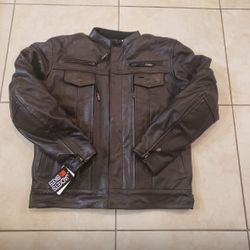 Commuter Premium Natural Bufalo Leather Motorcycle Jacket
