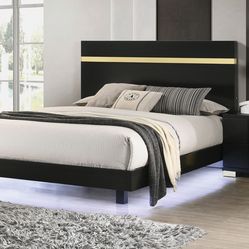 Black And Gold LED Bed Frame Twin $260 Full $280 Queen $300 Eastern King $340 Brand New In Box Firm Price All Other Pieces Sold Separately