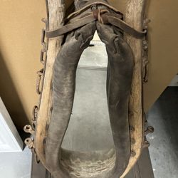Rustic Antique Horse/Mule Collar Mirror with Wood/Metal Hames