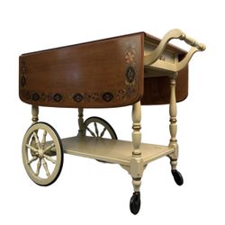 Vintage Ethan Allen Tea Cart / Bar Cart – Solid Wood 