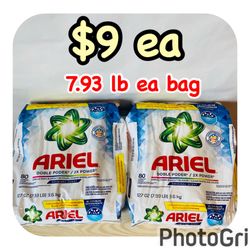 Ariel Powder Detergent 127 oz( 7.93 lb) 3.6 kg , $9 each bag