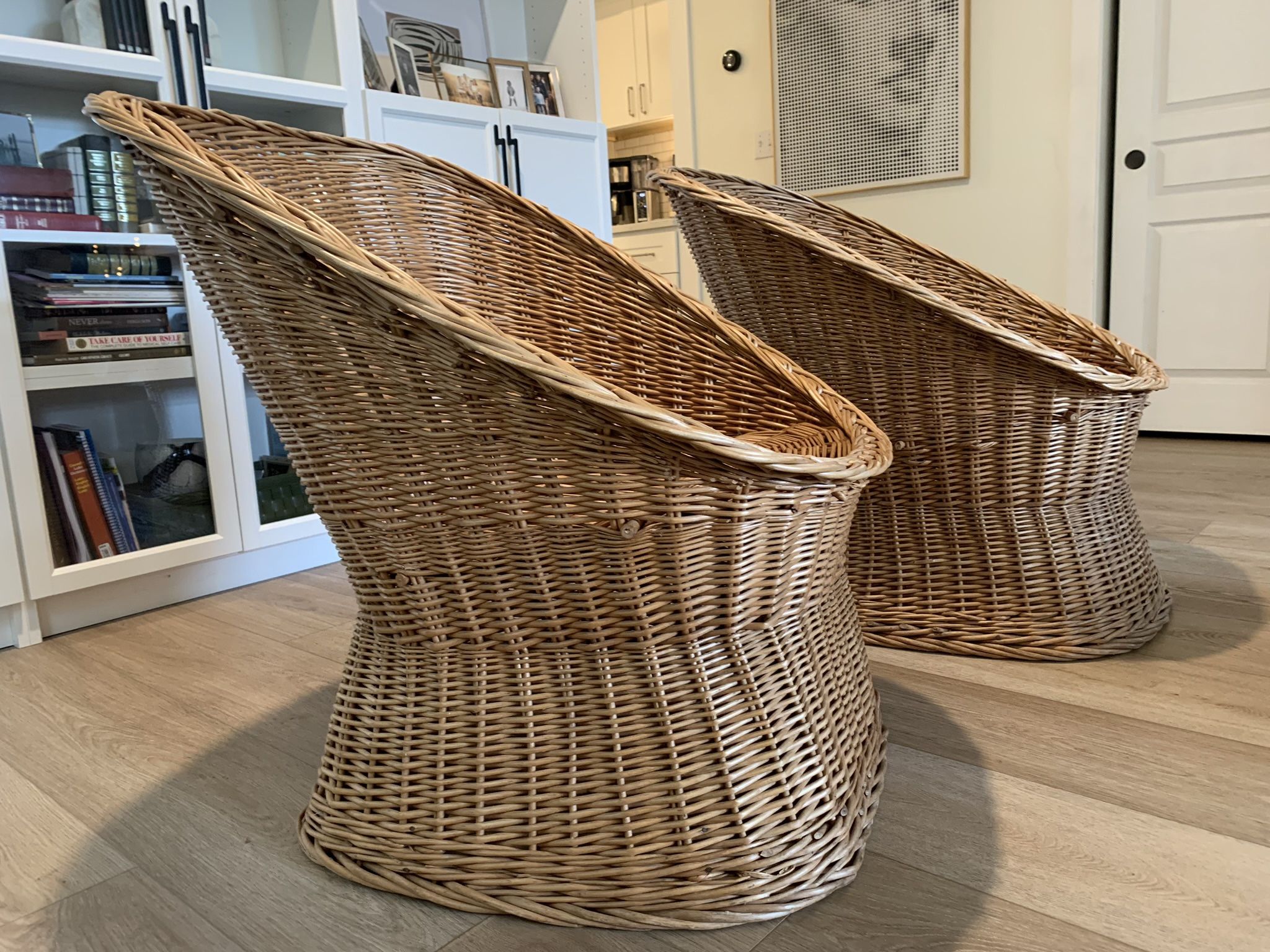 Vintage Wicker Scoop Chairs