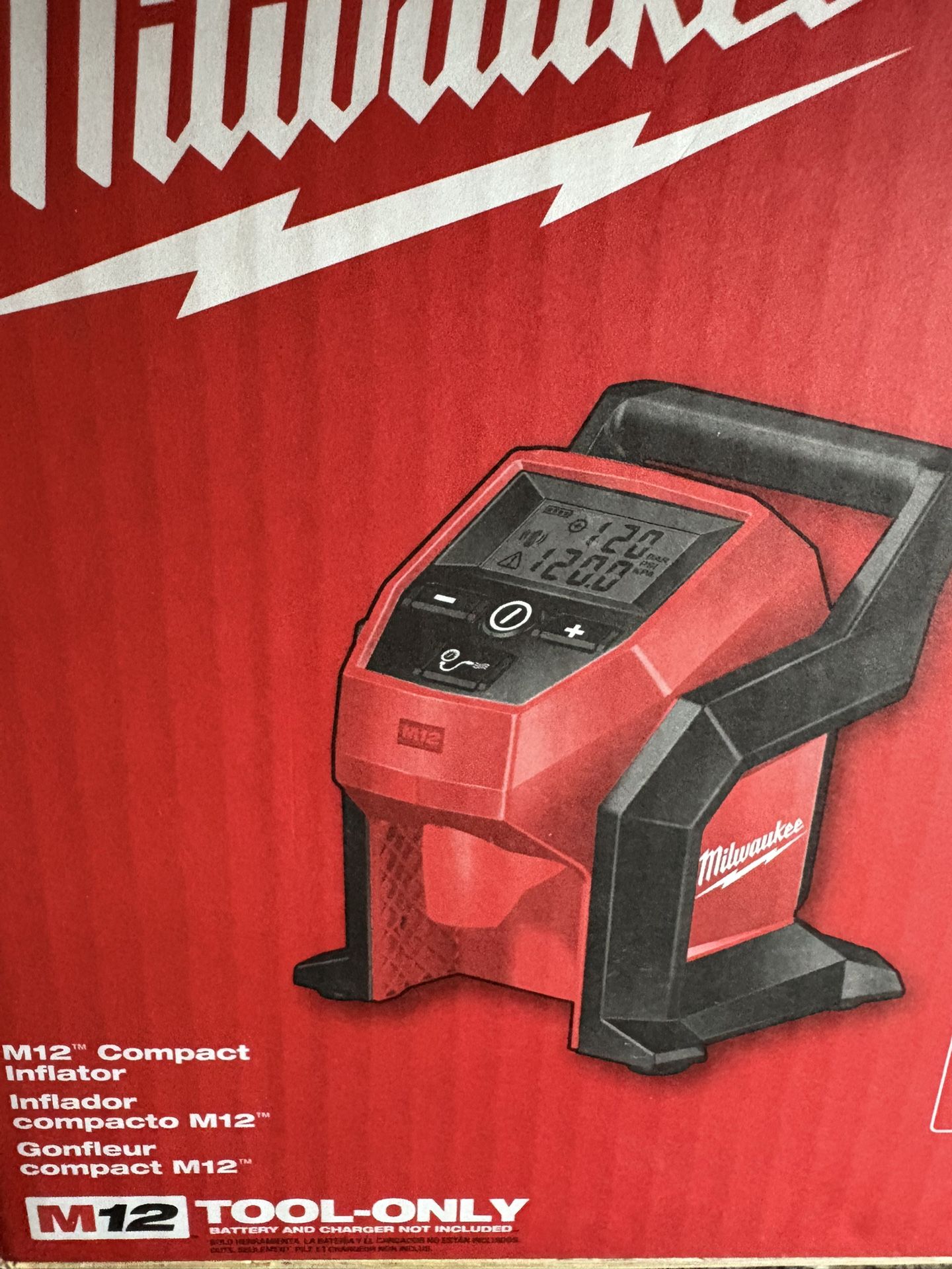 M12 12-Volt Lithium-Ion Cordless Electric Portable Inflator (Tool-Only