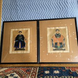 Chinese Watercolor Ancestral Painting 