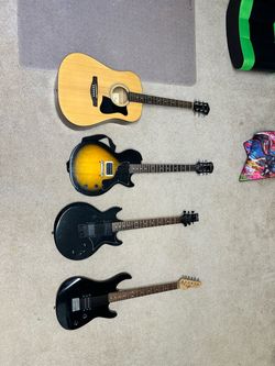 4 Guitar Bundle – Acoustic + 3 Electric Guitars