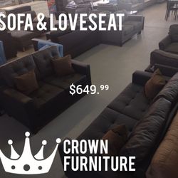 Espresso Sofa & Loveseat 