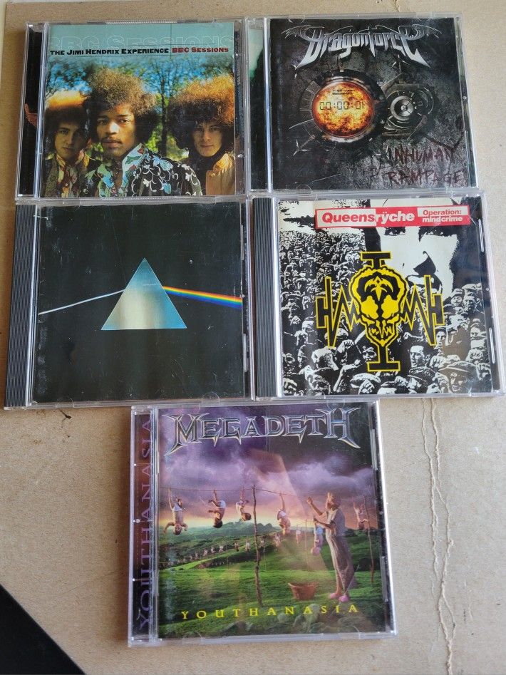 Rock/ Metal CDs, Megadeth, Pink Floyd, Jiimy Hendrix