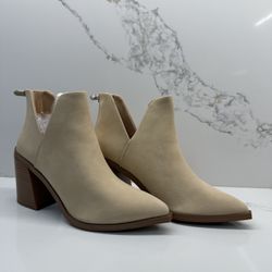 ✨Chic Nude Suede Block-Heel Ankle Boots - Size 8.5 (New in Box)